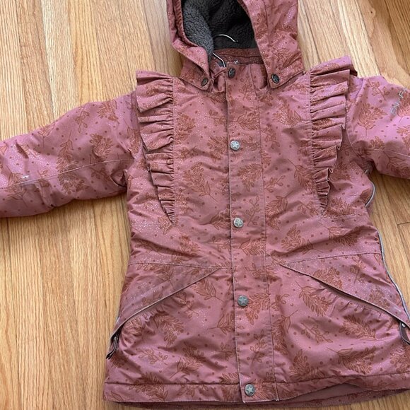 Gorgeous and warm kids winter coat with ruffles - sz 6 - Picture 2 of 10